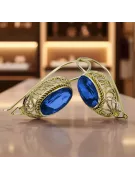 14K Yellow gold Sapphire  Vintage style vec023y